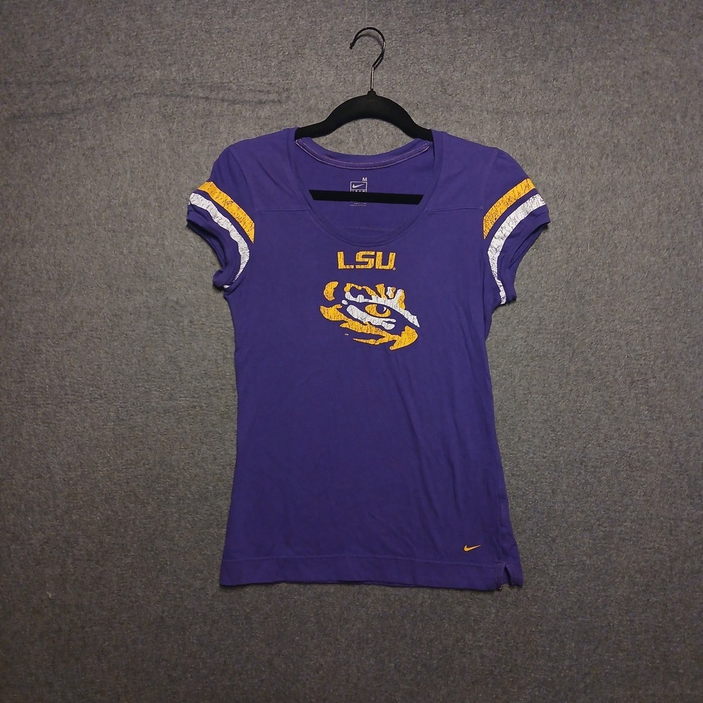 Nike LSU Tigers Purple football sz M College baby tee preppy collegiate